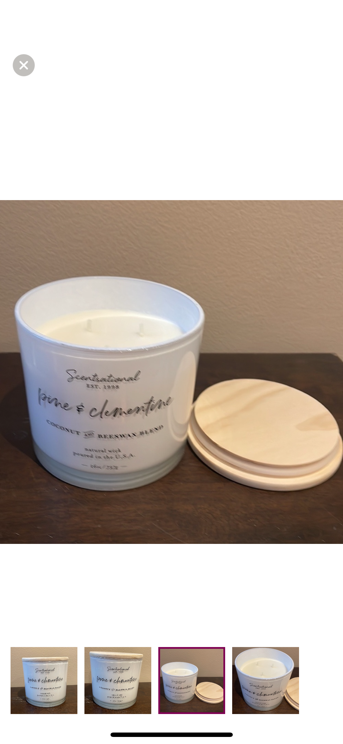 Scentsational Pine & Clementine Candle Large Glass Jar 26oz Coconut Beeswax