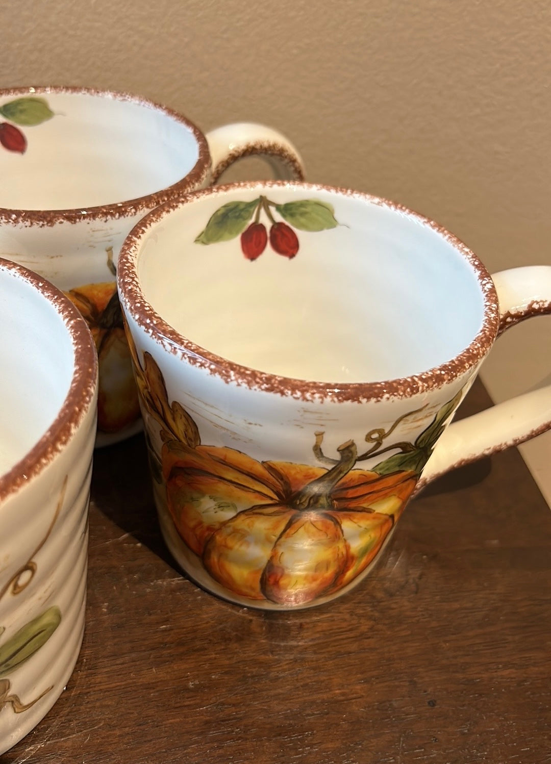 Maxcera Coffee Mugs Set Of 4 Cups New Pumpkins Fall Thanksgiving