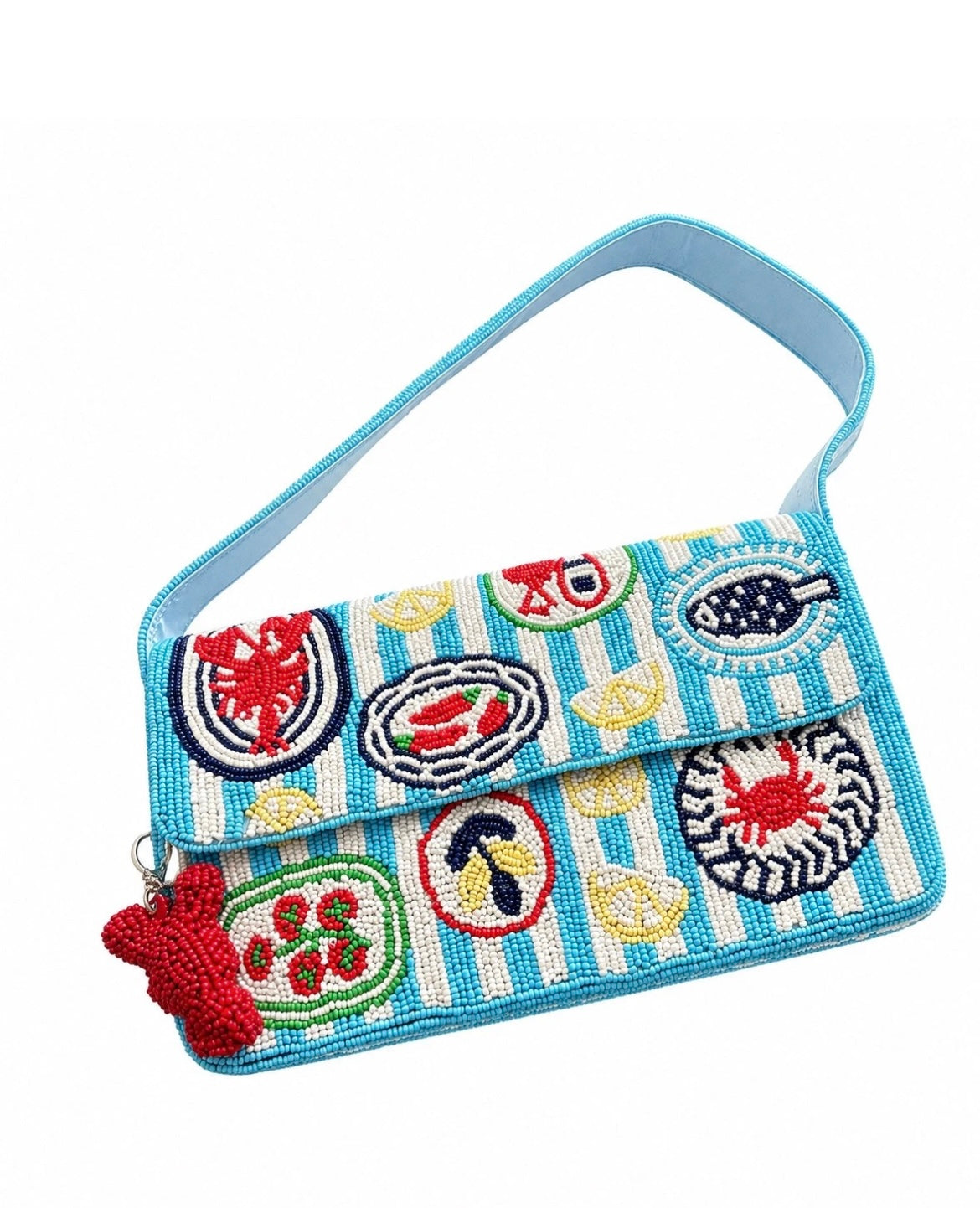 New Beaded Lobster Seafood Shoulder Bag Viral Handcrafted In India Bag Charm