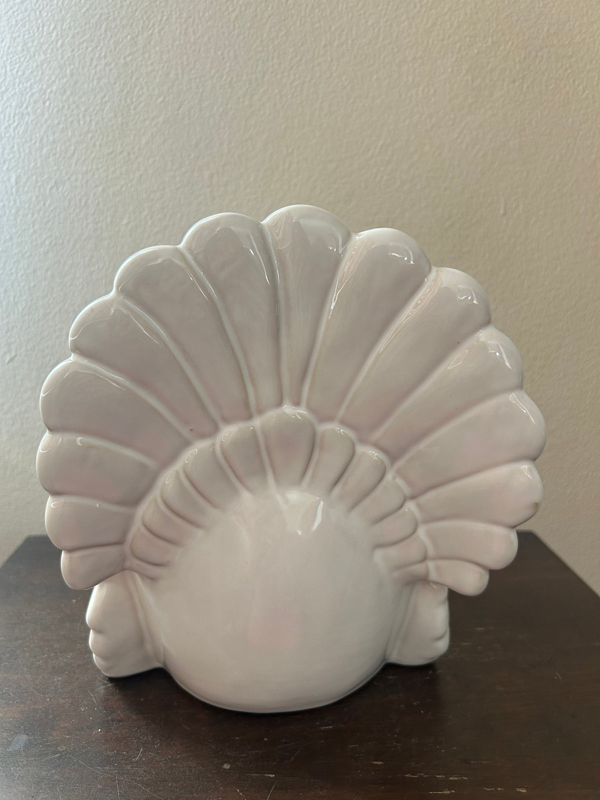 Fox + Feather New Turkey Figurine Large Ceramic Off White