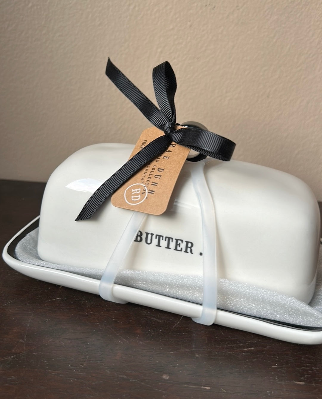 New Rae Dunn By Magenta Farm line Cow Butter Dish W Lid  Farmhouse