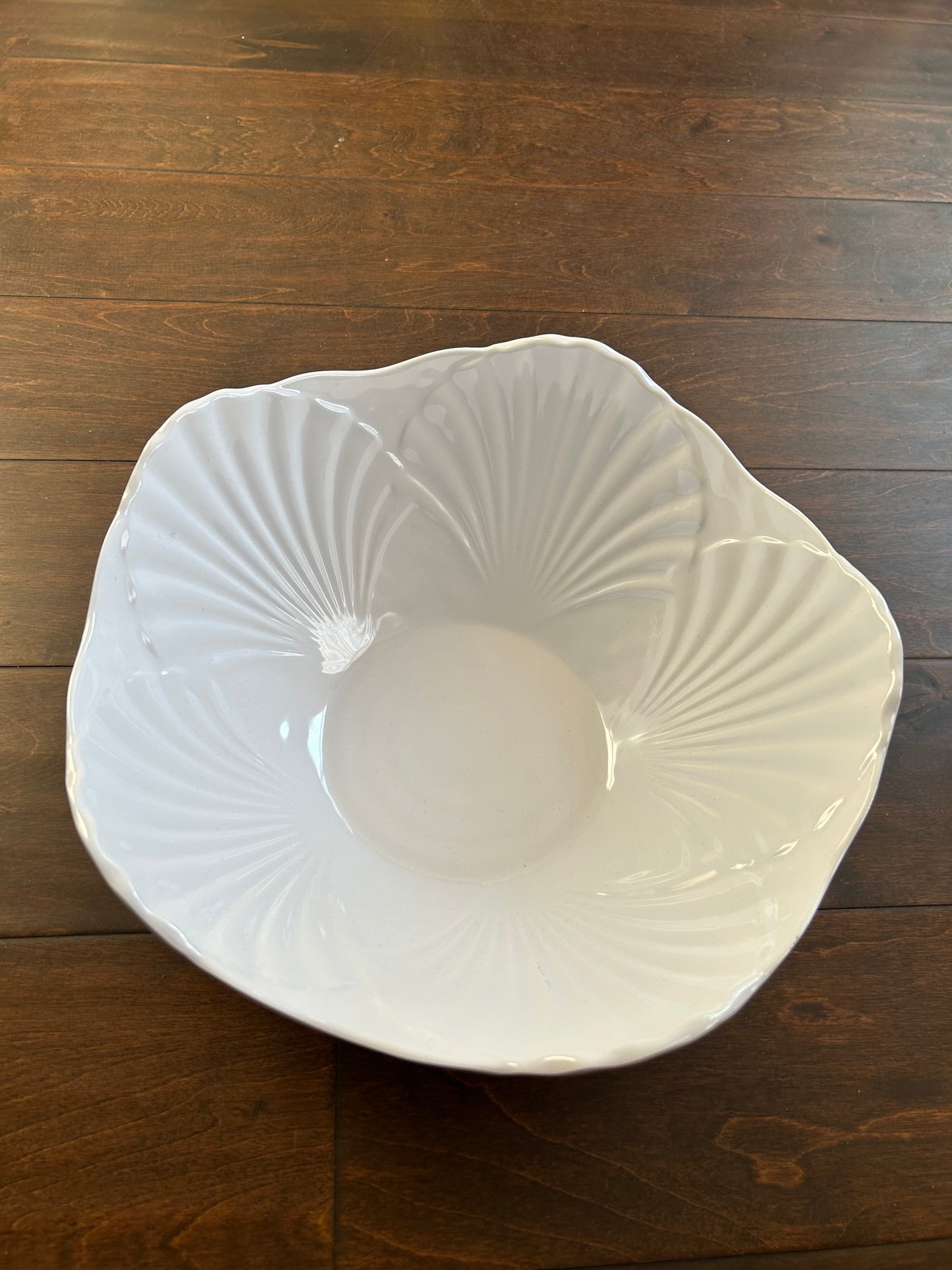 Sigrid Olsen Melamine Bowl Oyster Print Blue White  Nautical 12” Diam New