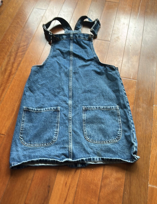 Denim & Co Women’s Denim Overall Style Dress Pockets Sz 2 Cotton