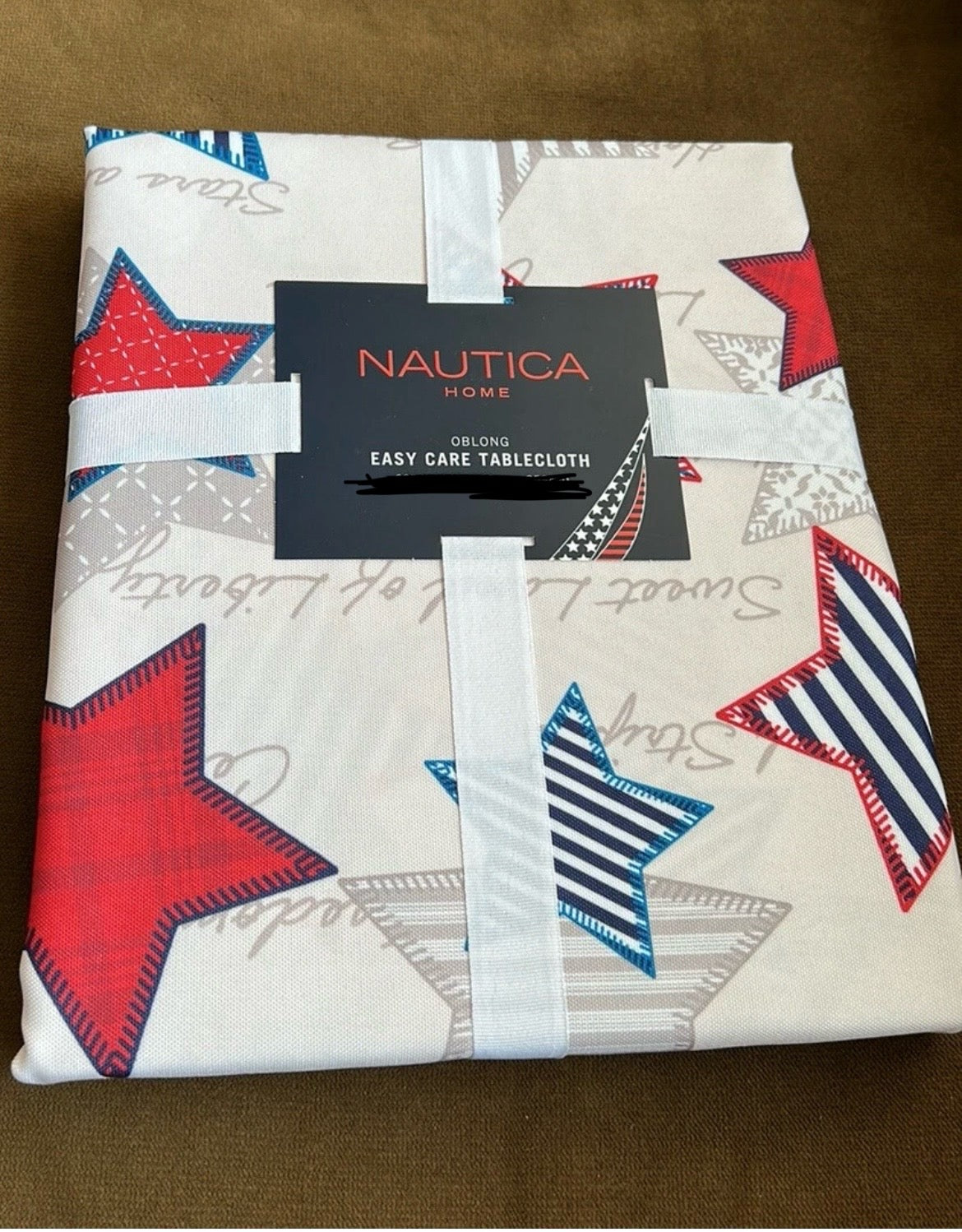 Nautica Tablecloth Americana Red White Blue 4th of July Stars Stripes