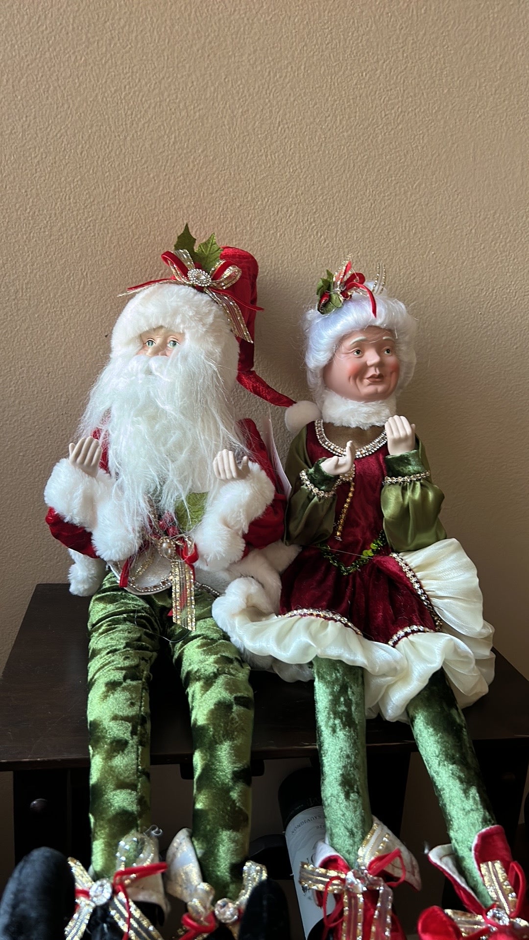 NWT MARTHA STEWART CHRISTMAS Mr & Mrs Claus Santa POSABLE DOLL Large