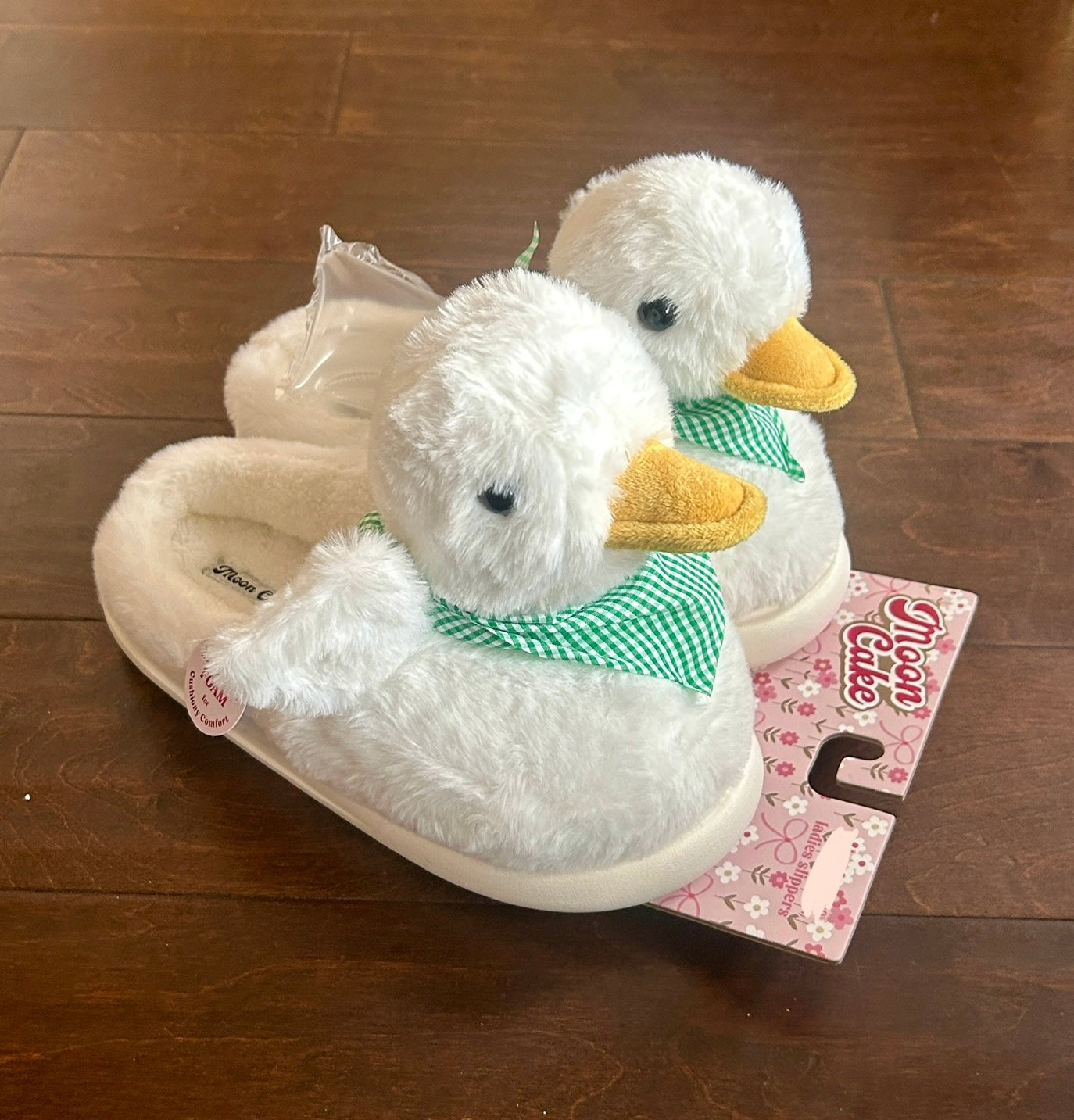 Moon Cake Womens Faux Fur Memory Foam Slippers New Easter Duck