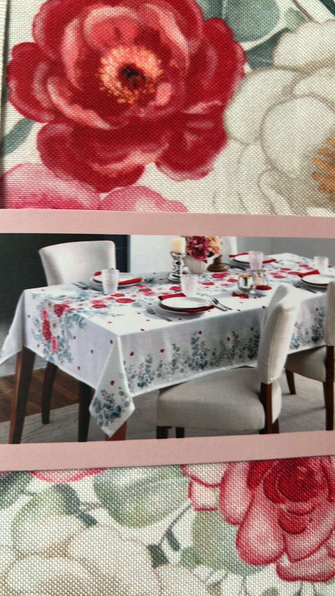 Cupcakes & Cashmere Valentines Day Floral Multicolor Roses Tablecloth
