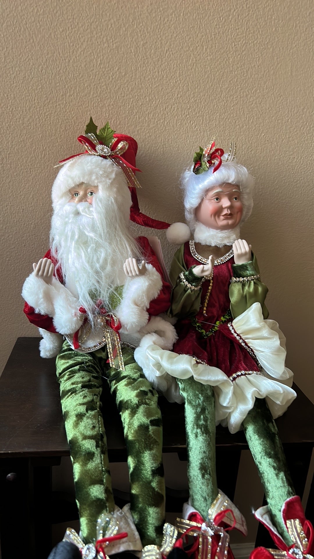 NWT MARTHA STEWART CHRISTMAS Mr & Mrs Claus Santa POSABLE DOLL Large