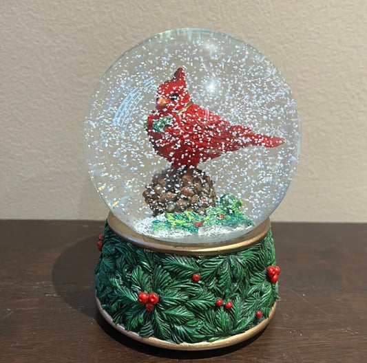 Martha Stewart Red Cardinal Snow globe Musical New Christmas Holiday