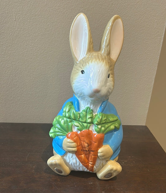 Beatrix Potter Bunny Rabbit With Carrots Cookie Jar Easter Gift Ceramic