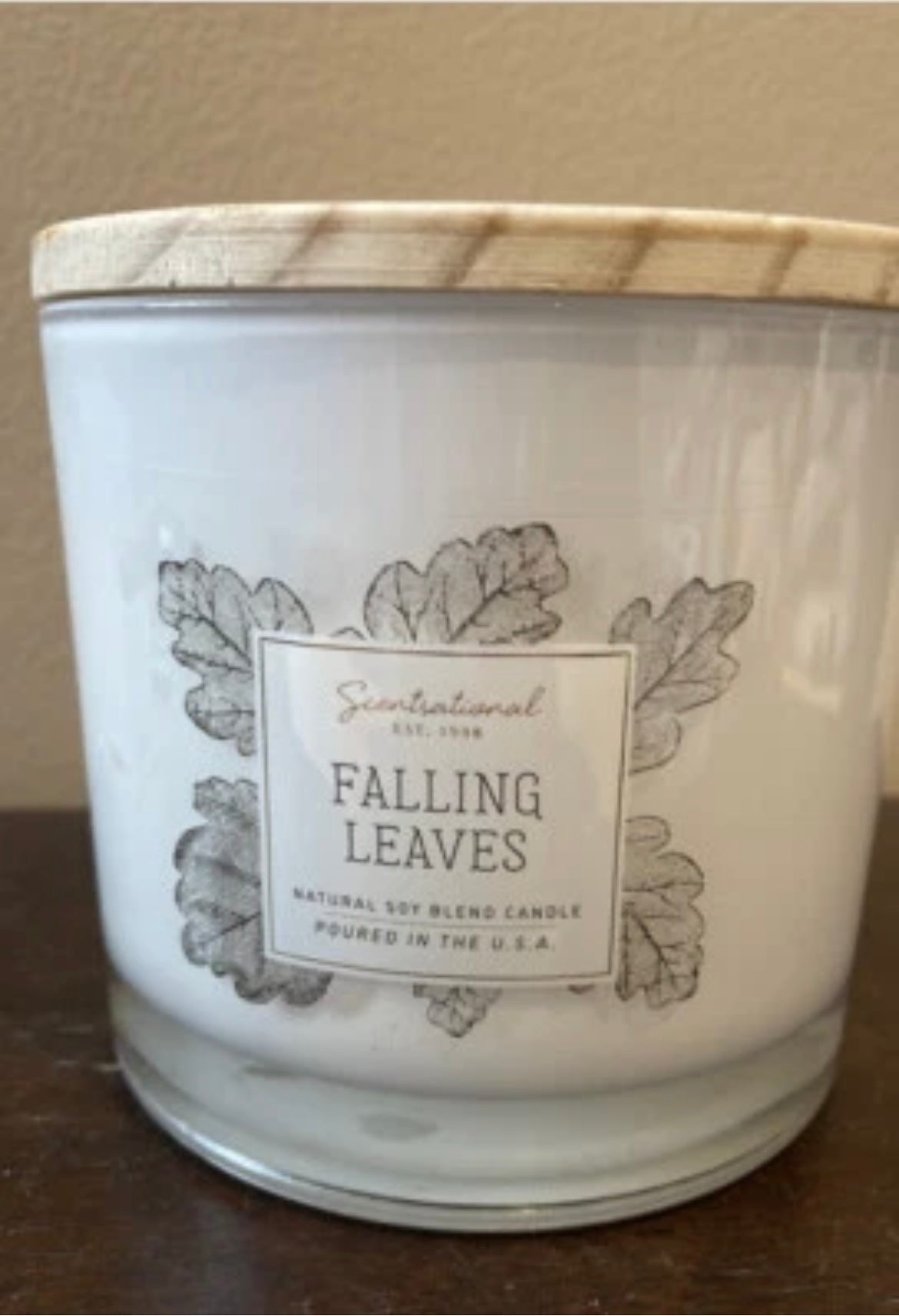 Scentsational Falling Leaves Candle Large 26 Oz Fall Fragrance Soy Wax Blend