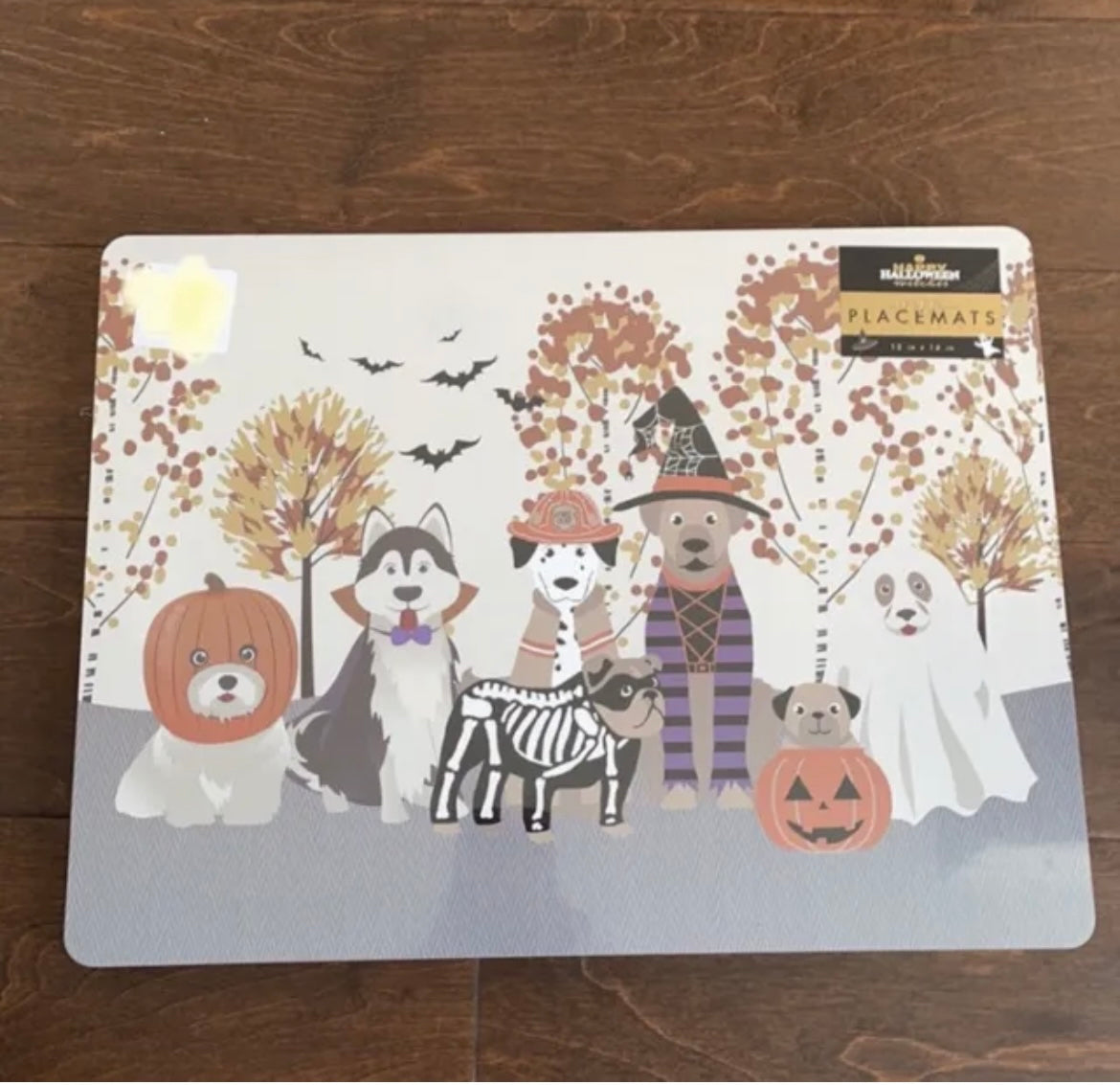 Halloween Themed set of 4 Corkback Placemats Dogs in Costumes