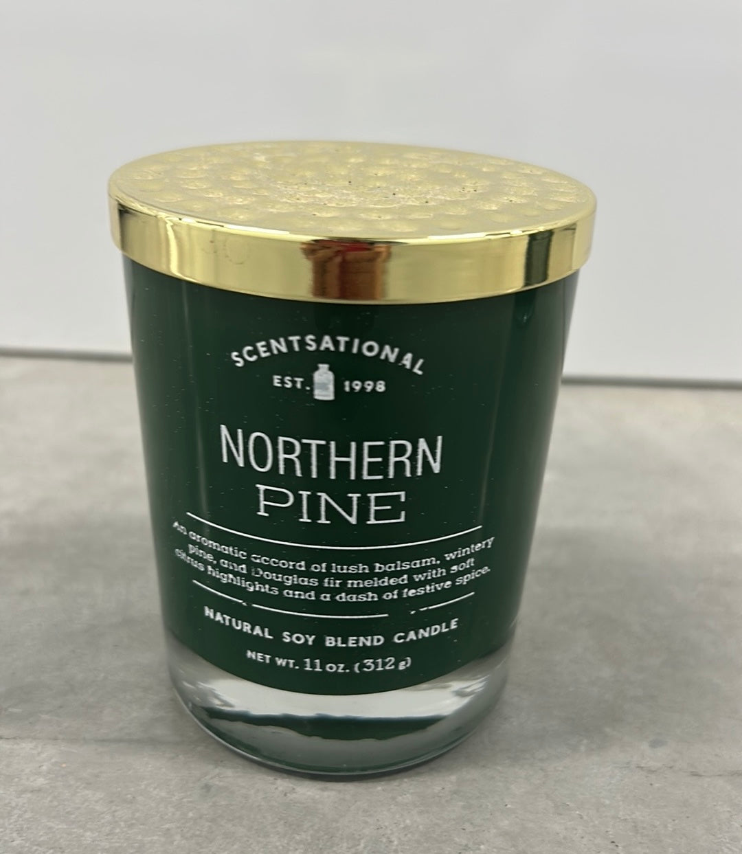 Scentsational Christmas Northern Pine Candle 11 Oz  Soy Wax New Wood Wick