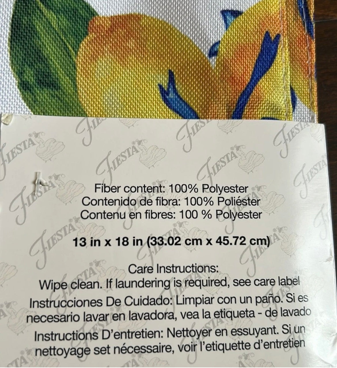 Fiesta Set Of 4 Placemats Lemons Mediterranean Theme Blue New