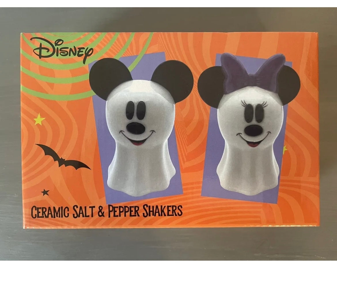 Disney Mickey Mouse & Minnie Mouse Ghost Salt And Pepper Shakers Halloween Fall