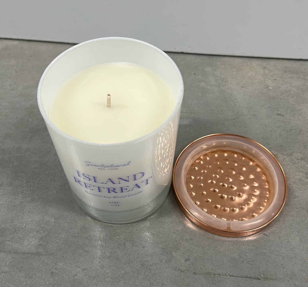 Scentsational Candle Island Retreat Glass Jar 11 Oz New Soy Wax Blend