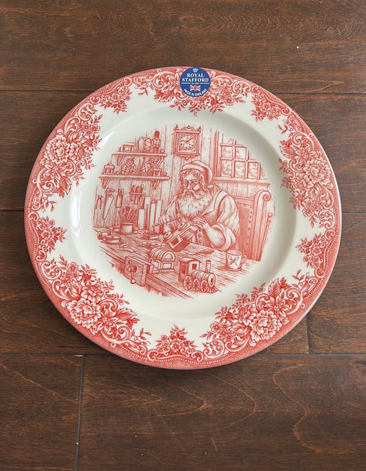 Royal Stafford SANTA'S WORKSHOP Christmas Dinner  Plates Set of 4 England NEW
