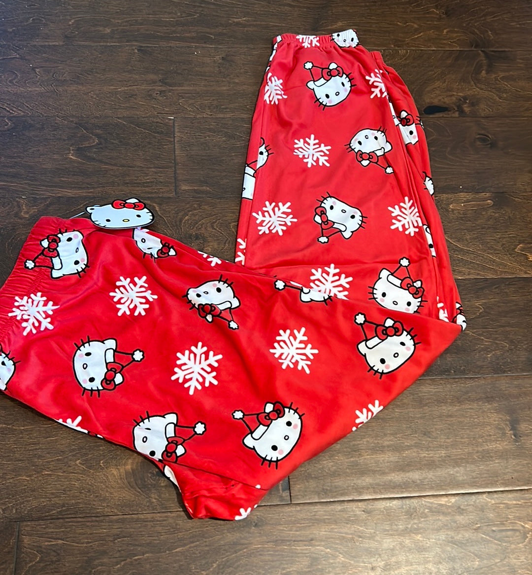 NEW Sanrio 2023 Hello Kitty Christmas Red With Snowflakes Pajama Pants Size S