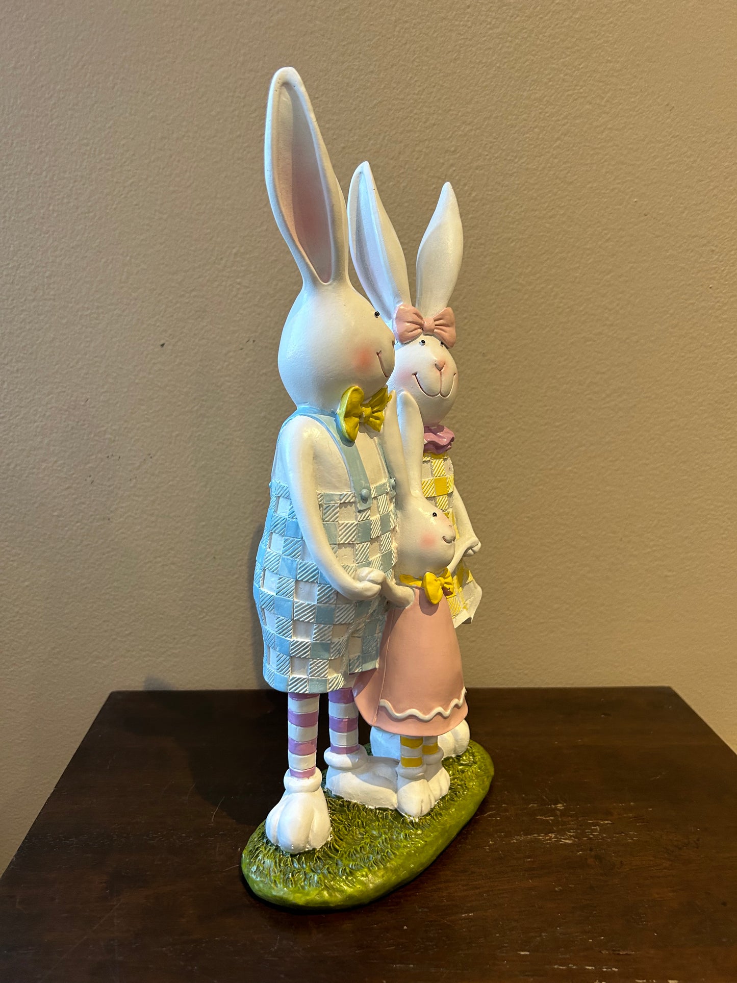 Cute Easter Bunny Rabbit Family Figurine Home Decor New Spring 14”