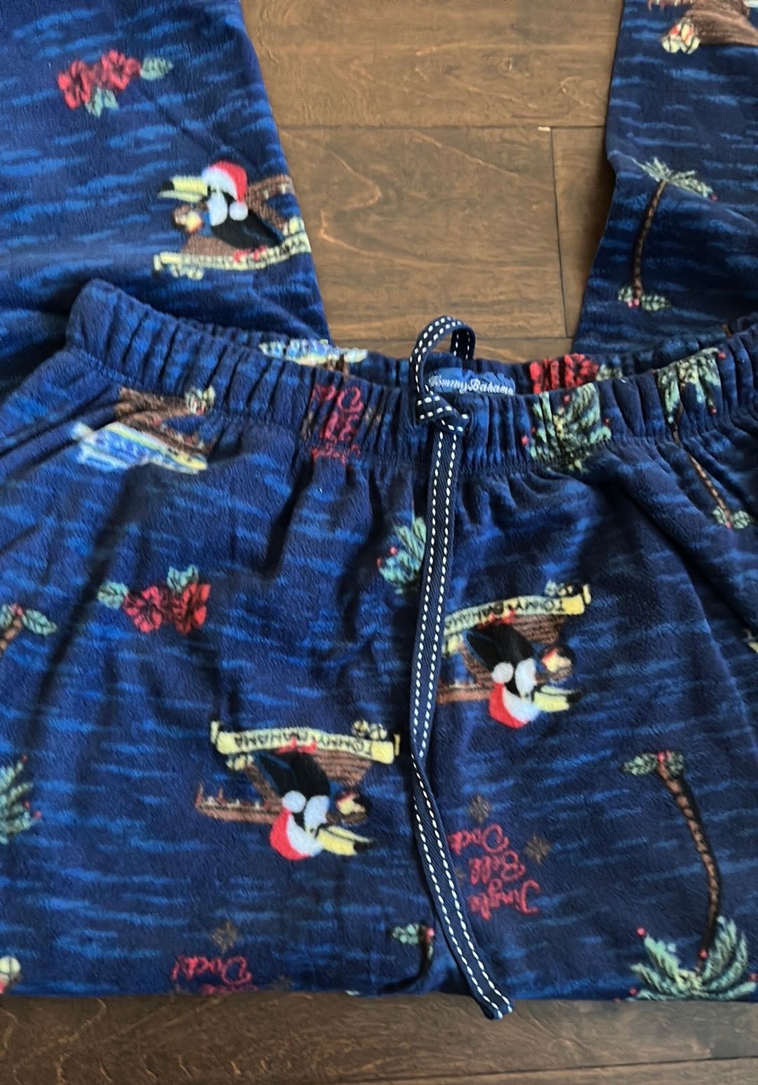 Tommy Bahama Men’s Pajama Pants Tropical Christmas Toucan Santa  New Fleece