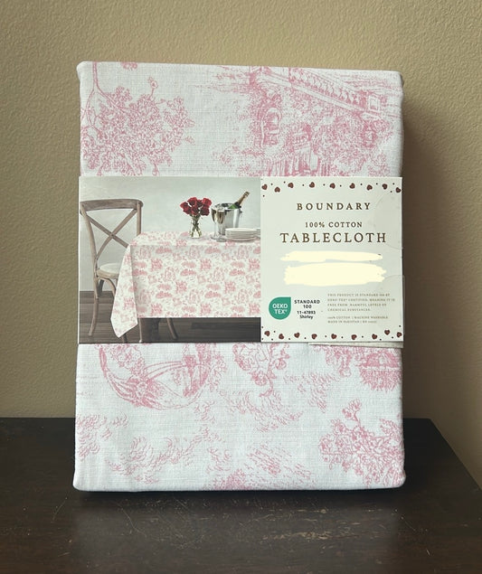 New Valentines Day Tablecloth Floral Cupid Butterflies Etoile Pink