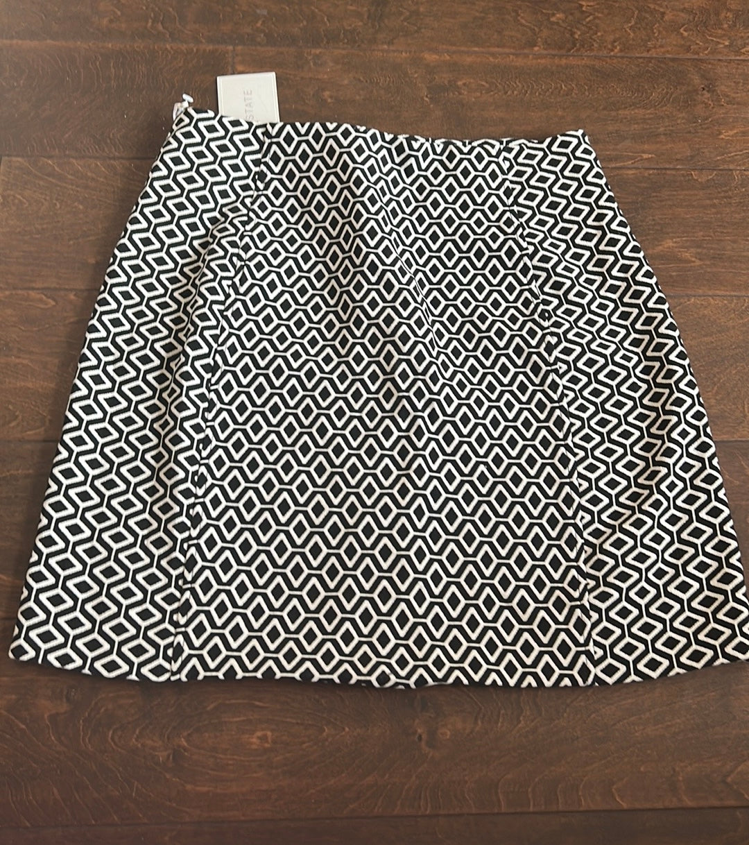 1 State Womens Mini Skirt New Black White Sz 2 ST2125