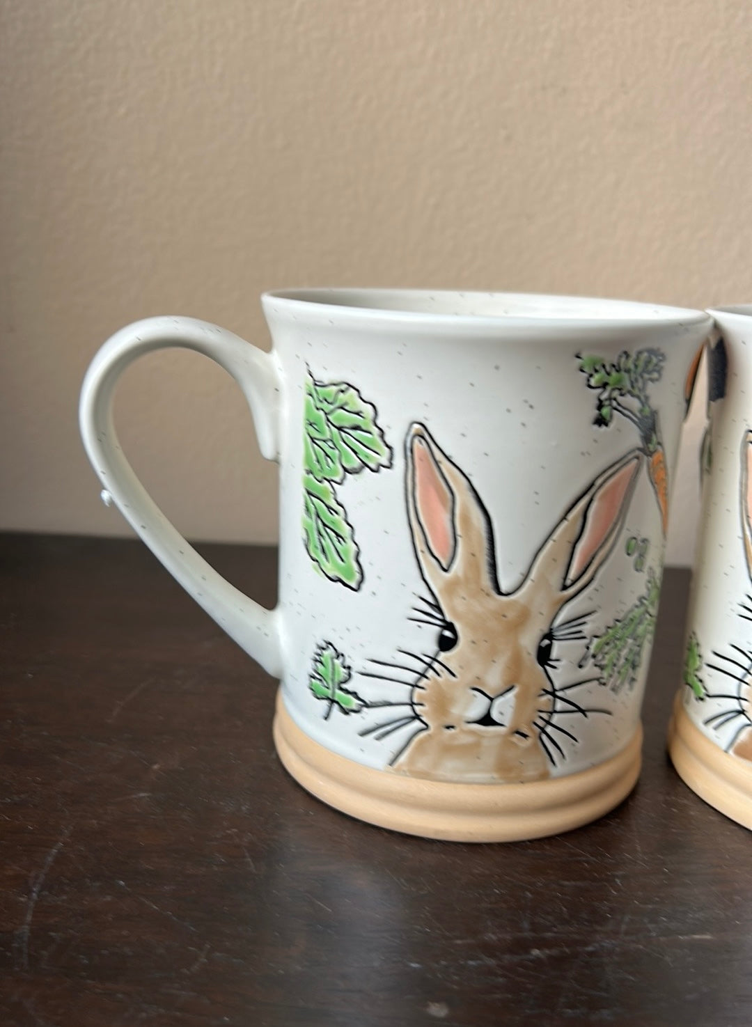 Eli & Ana Set Of 2 Easter Coffee Yea Mugs Cups New 18 Oz Bunny Carrot