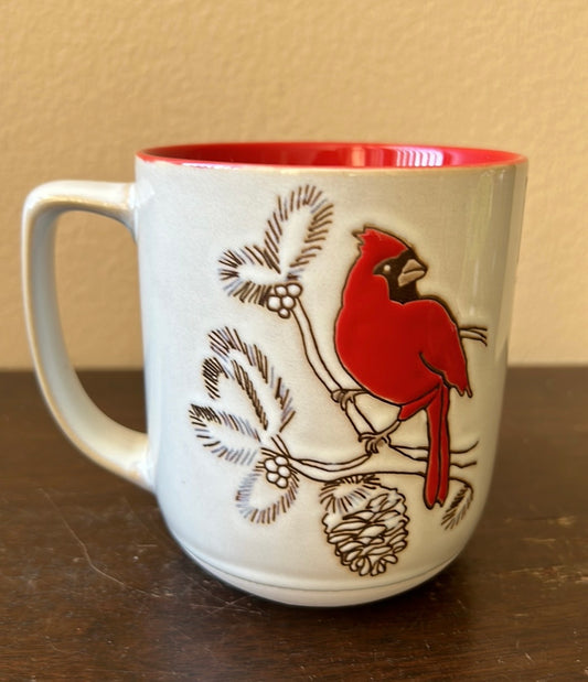 Spectrum Red Cardinal Christmas Stoneware Coffee Mug New!