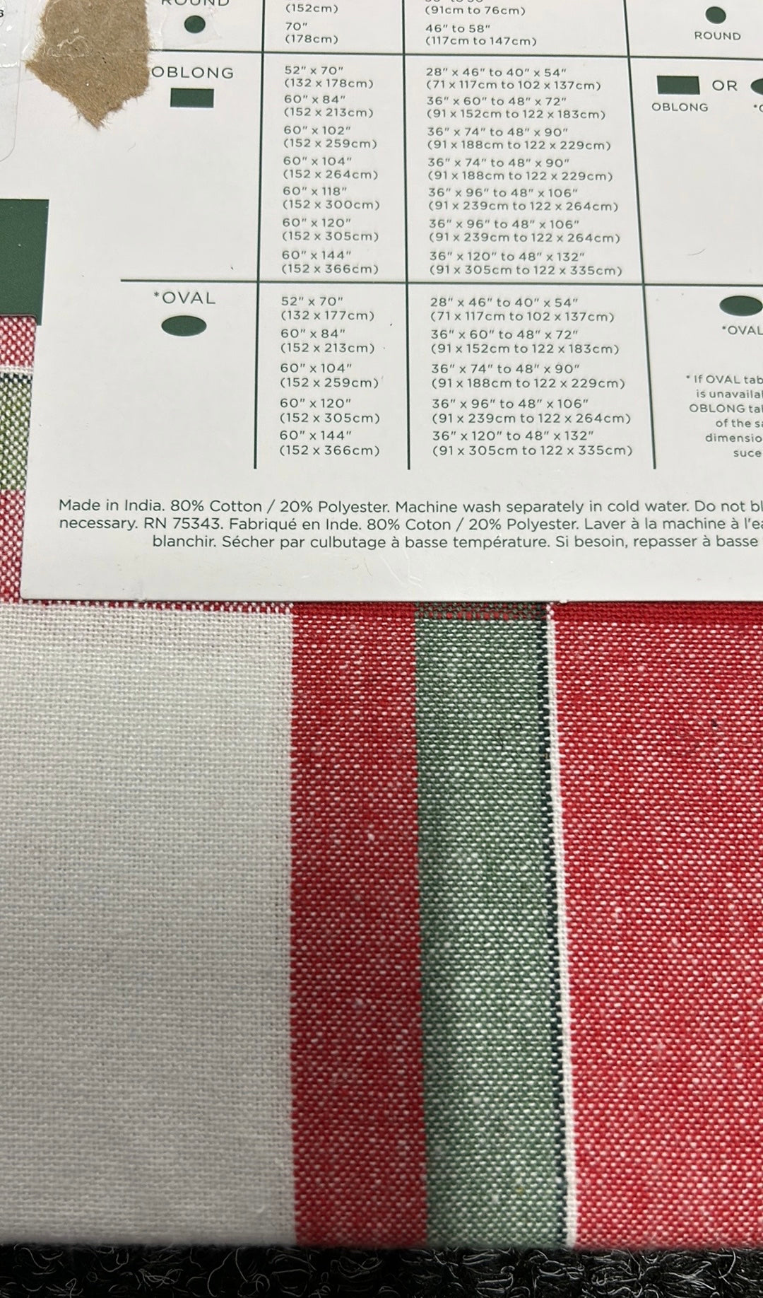 Farmhouse Rachel Ashwell Christmas Red Green Tablecloth Plaid