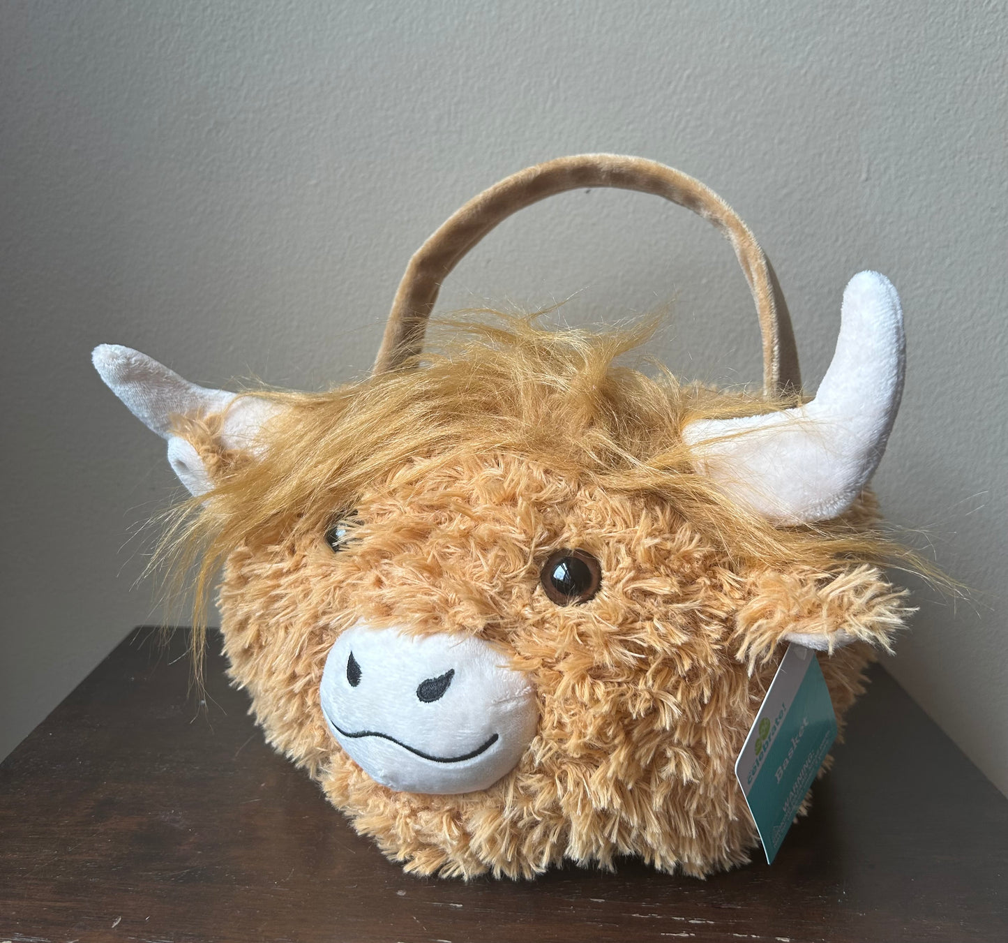 Way To Celebrate Easter Basket Cow  New Faux Fur