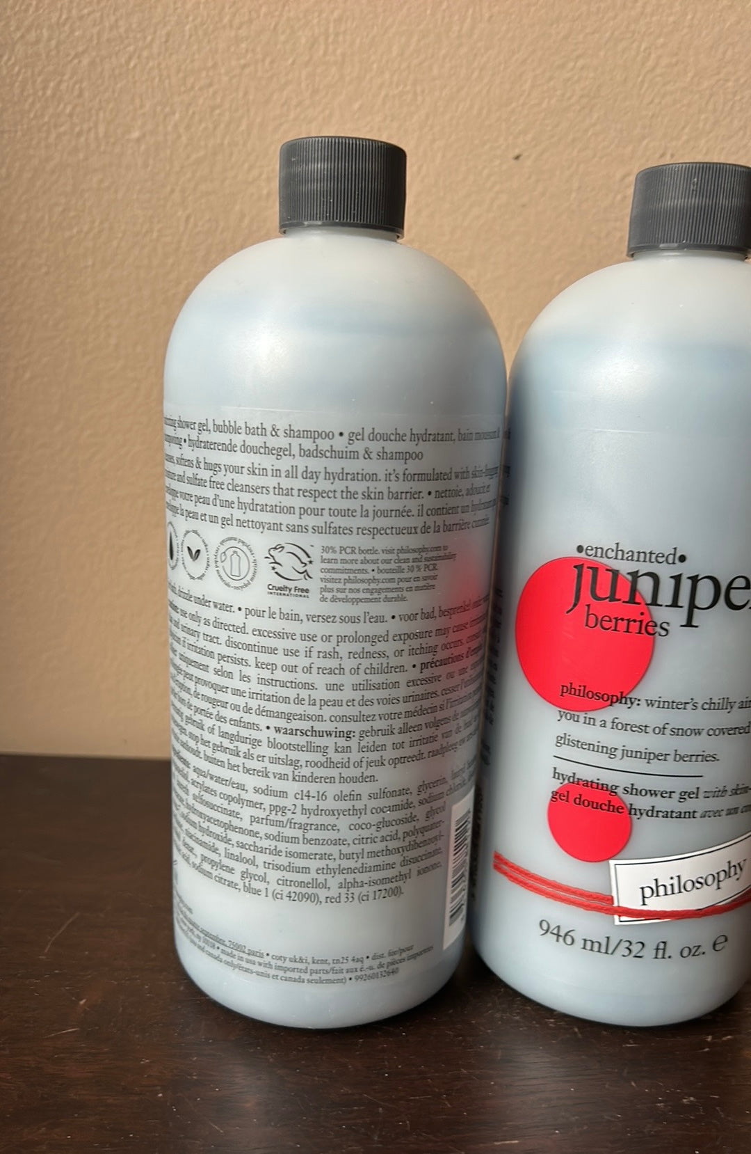 2 philosophy Juniper Berries  shower Bath Hydrating Shower gel 32 oz New