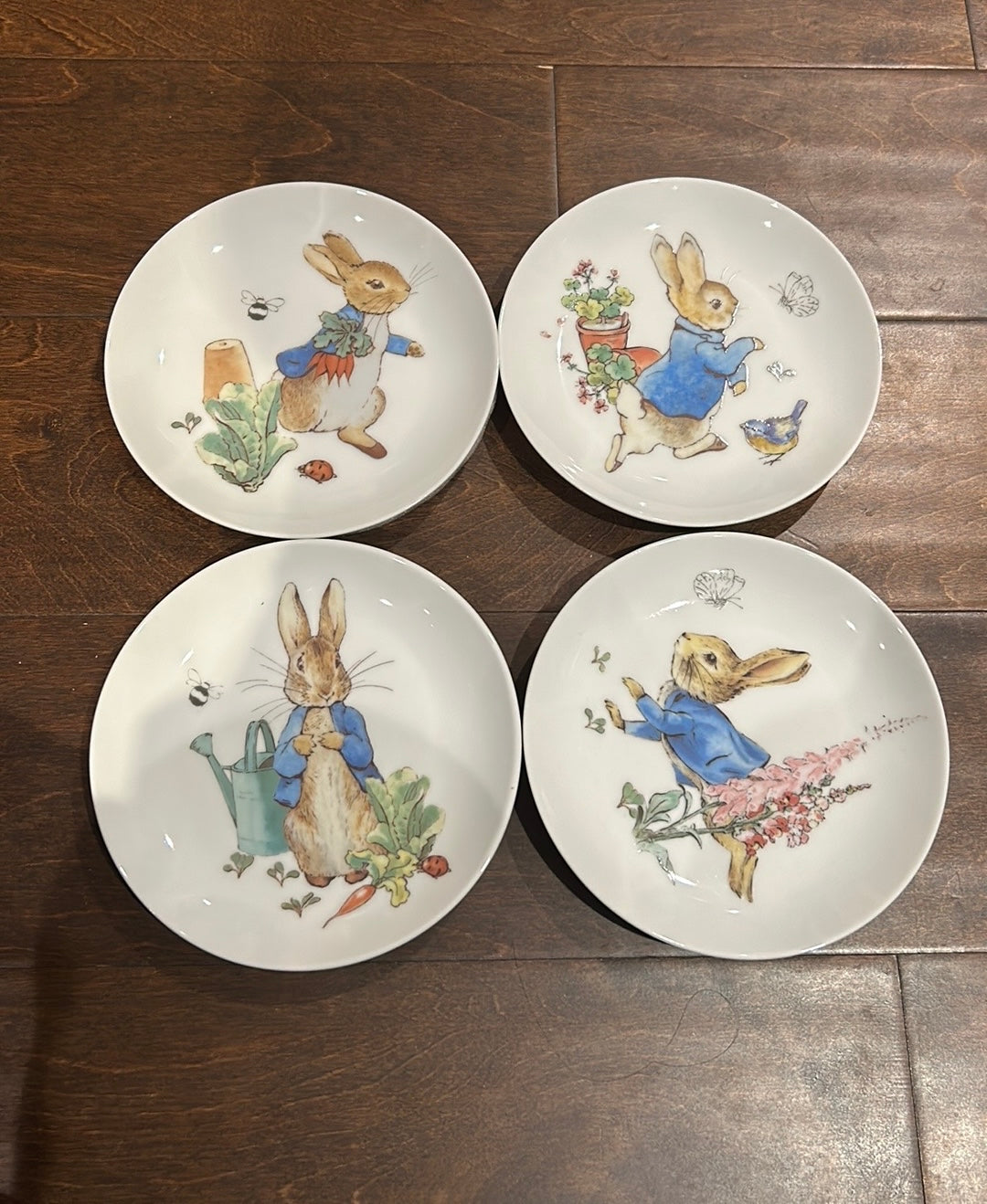 Peter Rabbit Beatrix Potter Set Of 4 Appetizer Plates New Easter