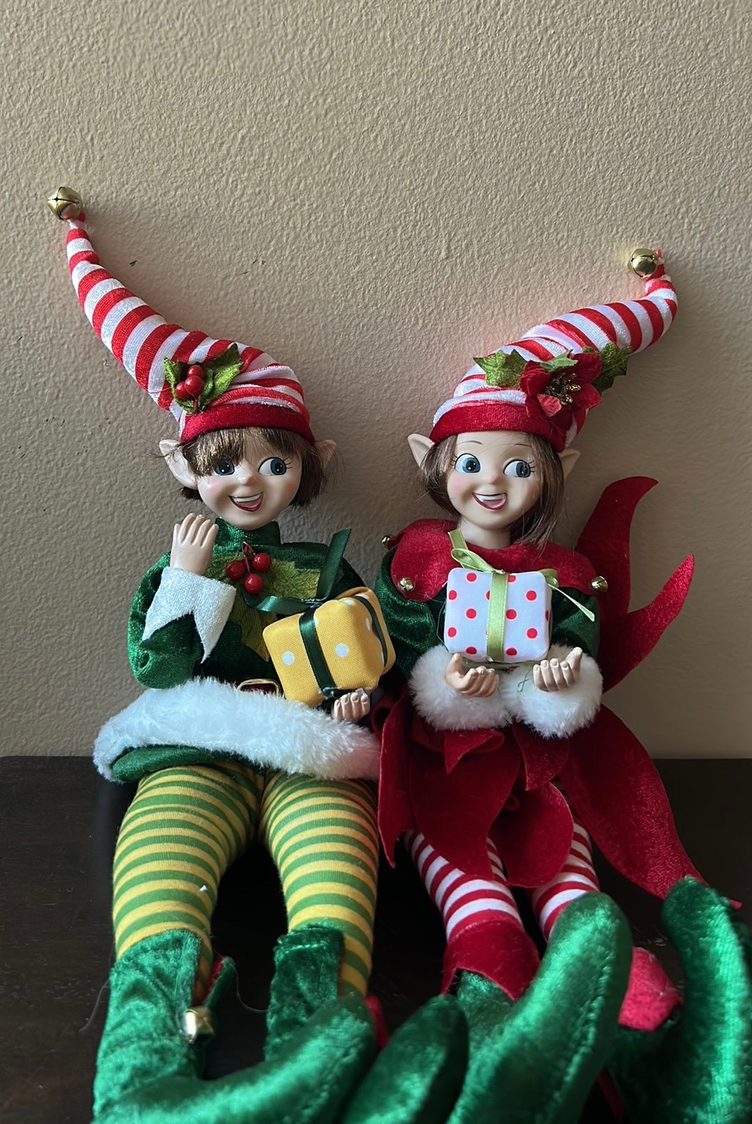 NWT MARTHA STEWART CHRISTMAS Boy & Girl Elf POSABLE DOLL Medium