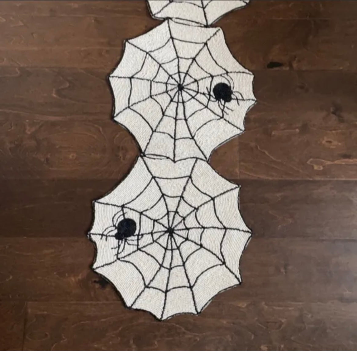 Max Studio beaded table Runner spiderweb New Halloween Table Decor