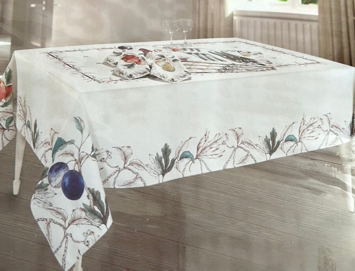 Portmeirion Natures Bounty Tablecloth New 60”x84” Spring Summer Floral