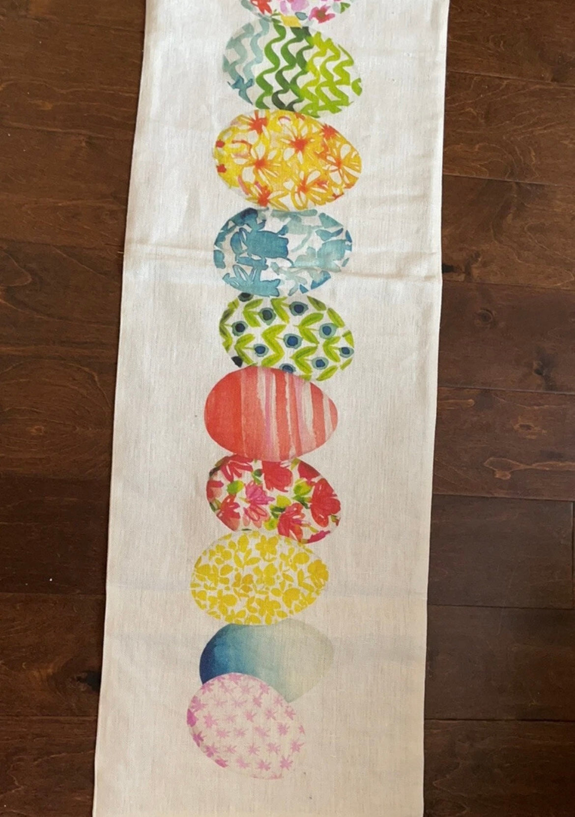 The Farmhouse by Rachel Ashwell Easter Eggs Table Runner Spring Linen 14”x48”