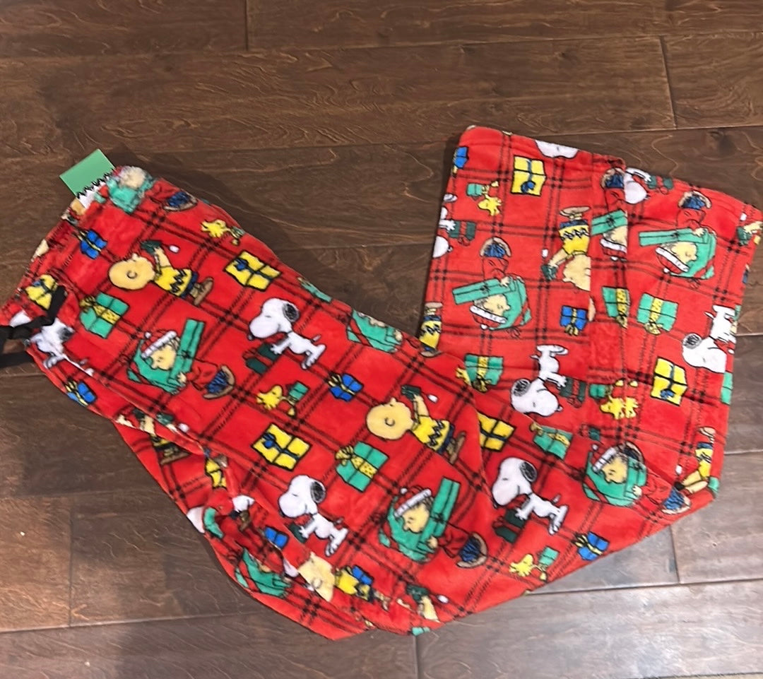 Snoopy Men’s Pajama Pants Christmas Gifts New Red Plaid