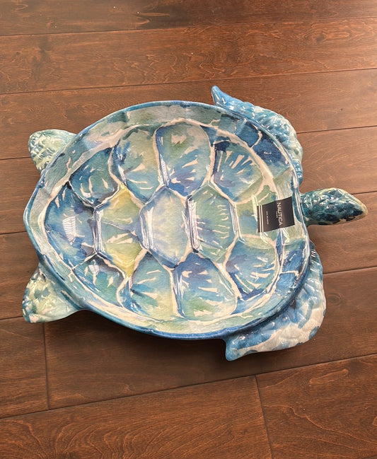 Nautica New Turtle Serving Platter Tropical Blue Melamine Large