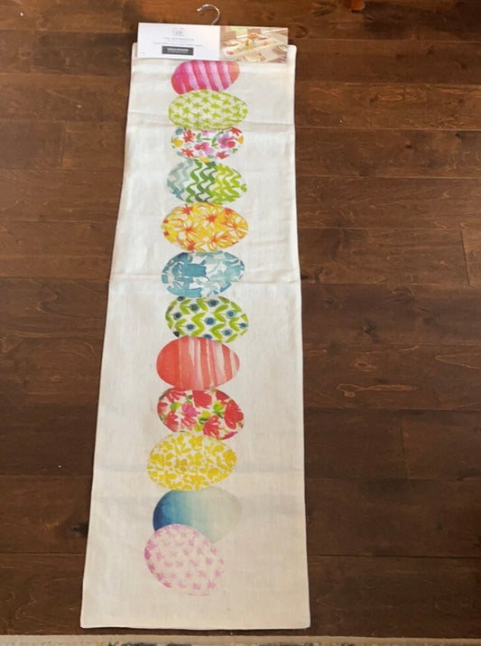 The Farmhouse by Rachel Ashwell Easter Eggs Table Runner Spring Linen 14”x48”