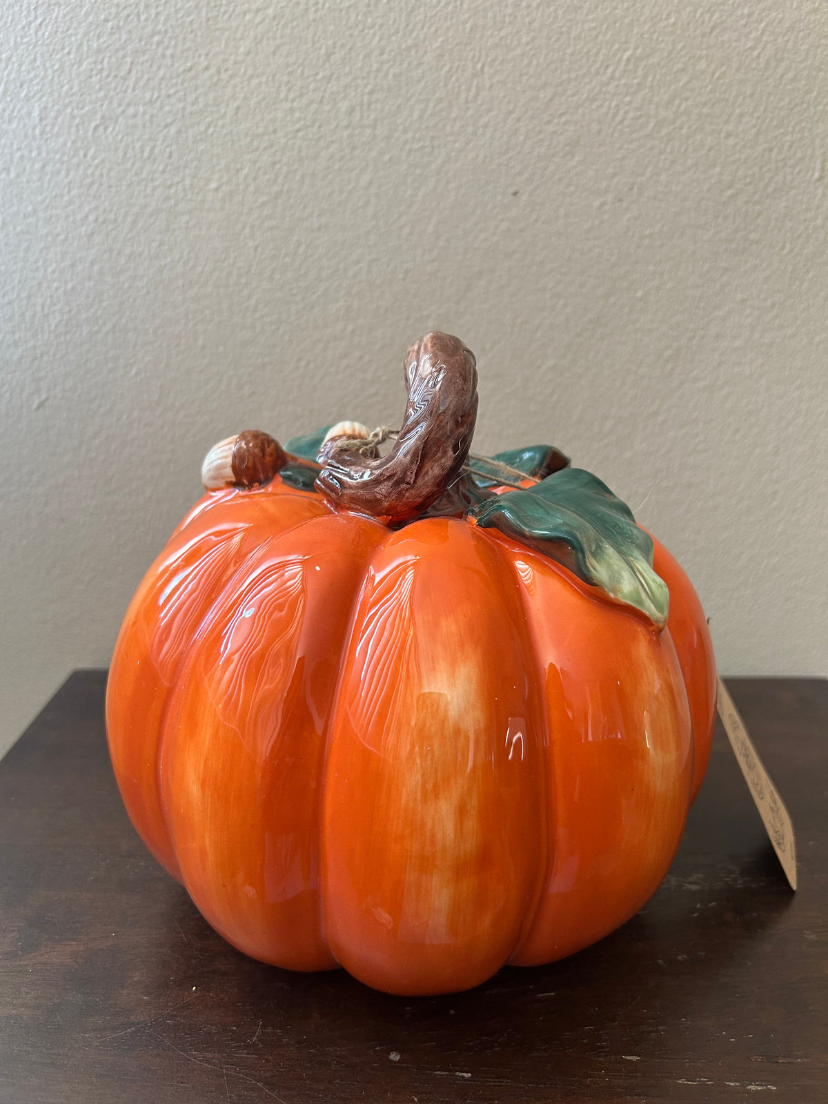 Fitz & Floyd Ceramic Pumpkin Orange Acorn New Thanksgiving Decor