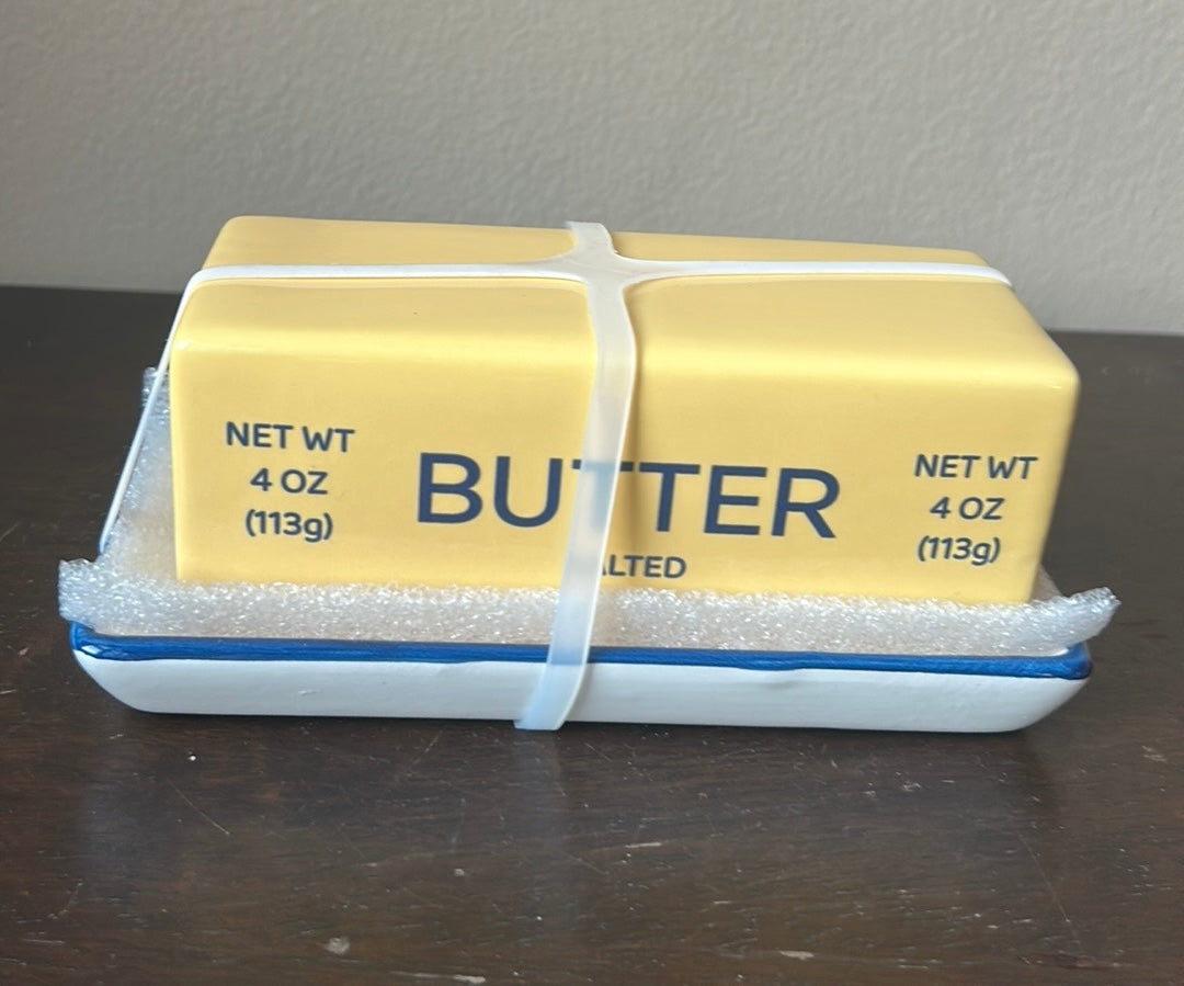 Dwell Studio New Butter Dish With Lid Farmhouse Style Ceramic New