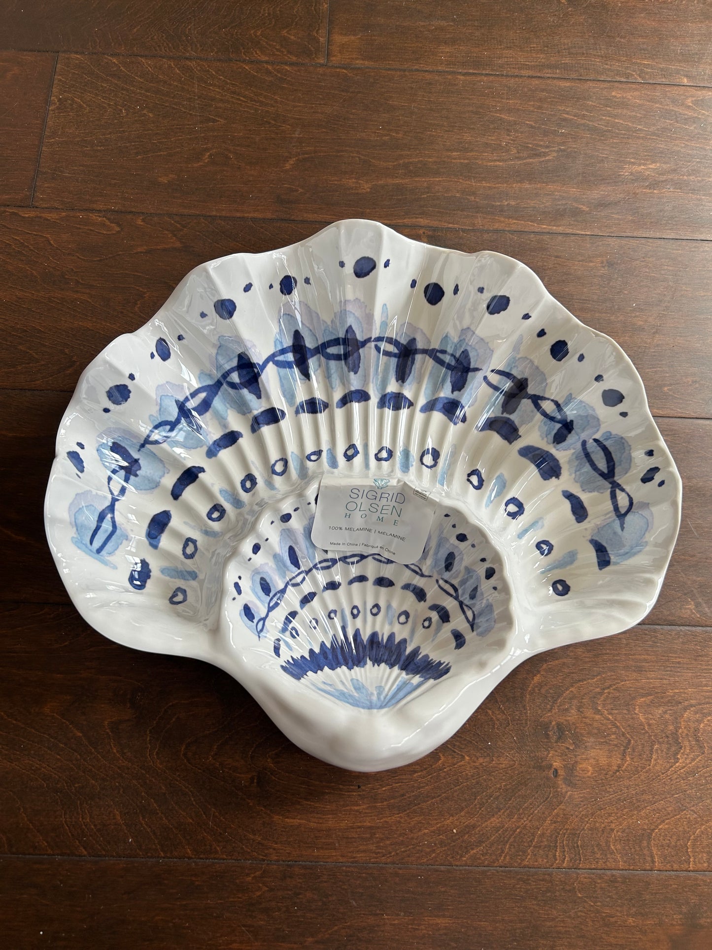 Sigrid Olsen Chip N Dip Platter New Oyster Shell Shape 12”x11”