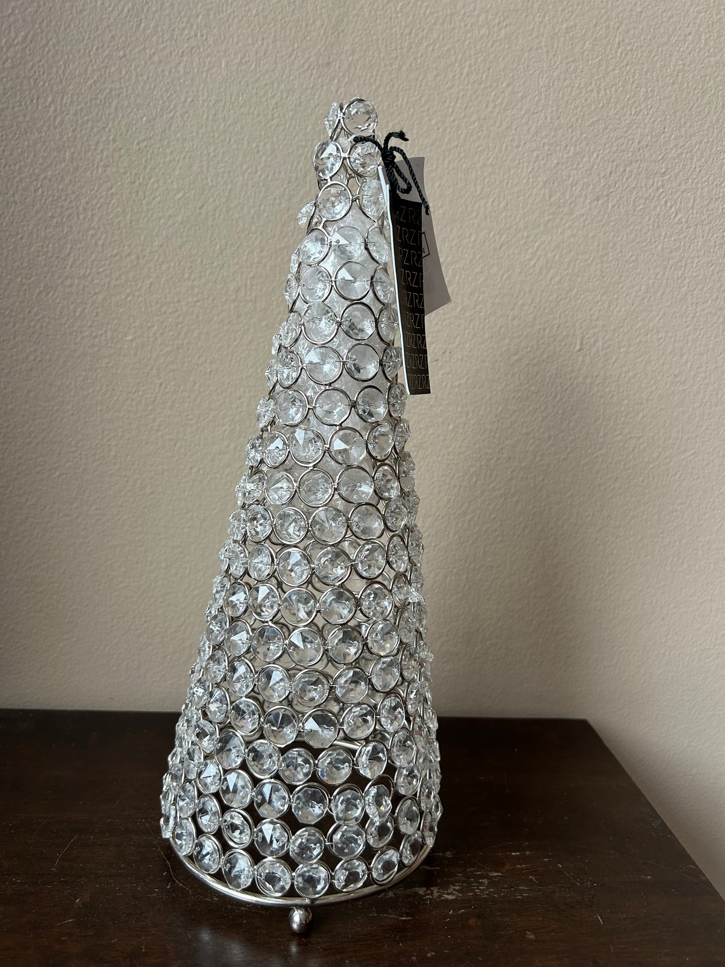 Rachel Zoe Faux Crystal Silver Christmas Tree Holiday Decor Glam 14" New