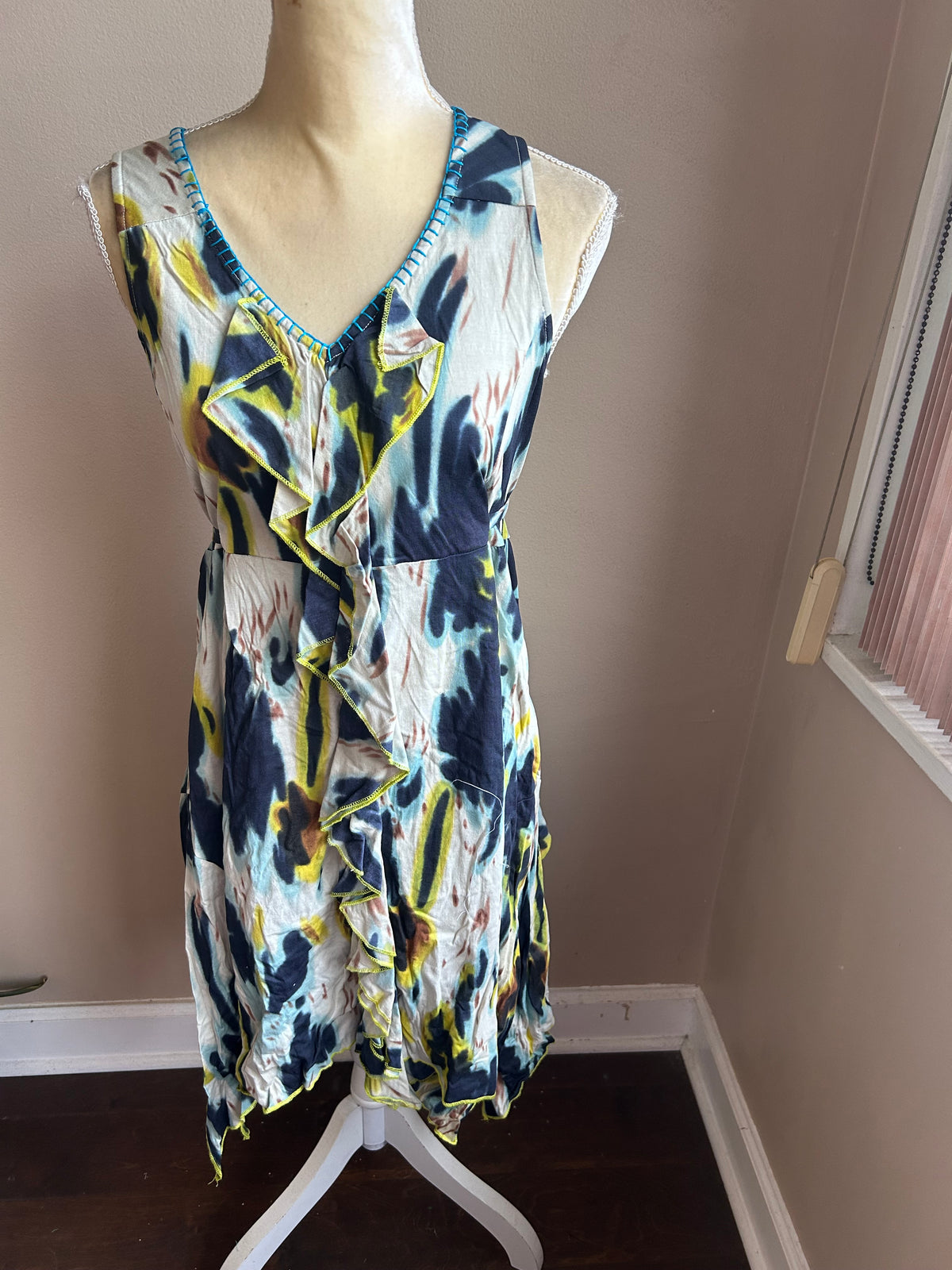 Mystery Women’s Tye Dye Dress Sz M Cotton Viscose New 5003