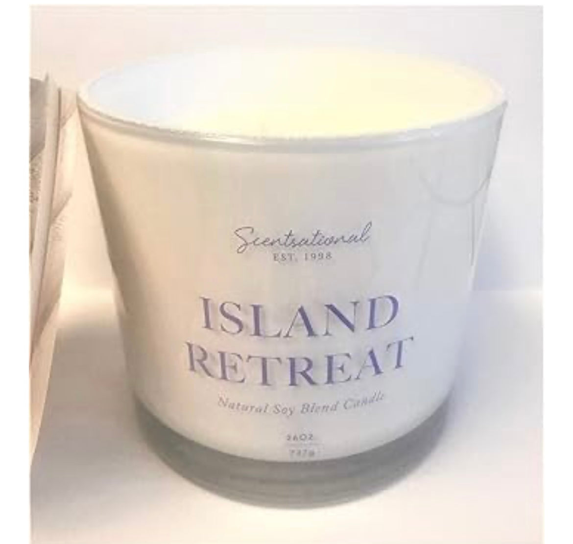Scentsational Island Retreat  Candle Glass Jar 26oz Soy Beeswax