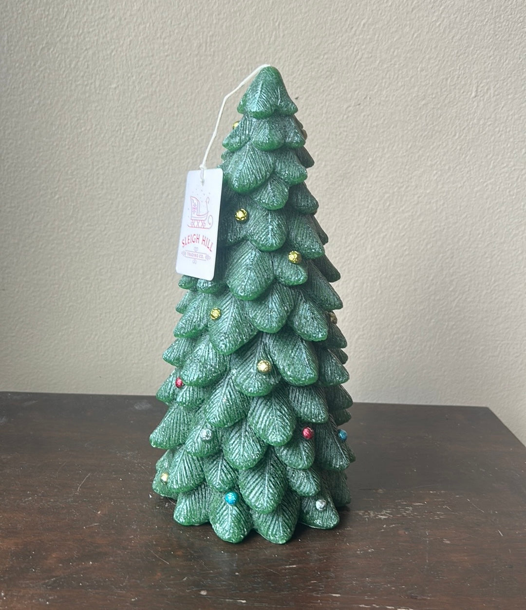 Sleigh Hill Trading Co New Christmas Tree Candle Green