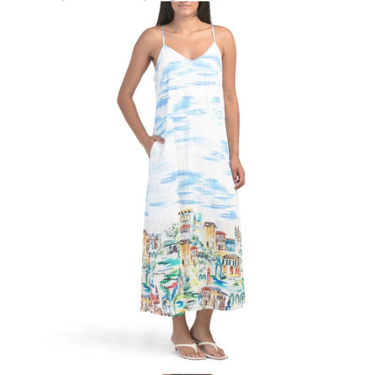 Rachel Zoe Womens Beach Ocean Tropical Print Dress New Sz S