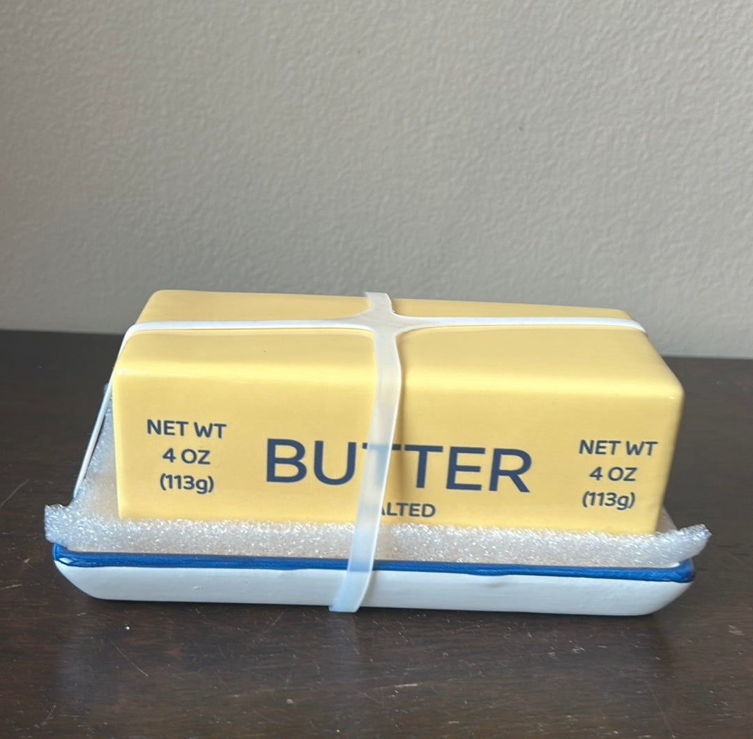 Dwell Studio New Butter Dish With Lid Farmhouse Style Ceramic New