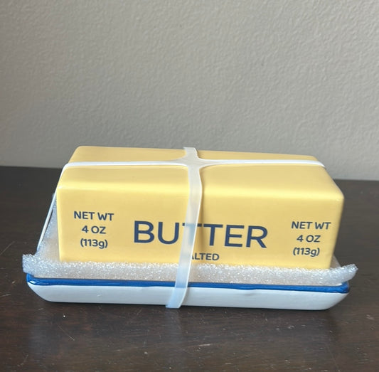 Dwell Studio New Butter Dish With Lid Farmhouse Style Ceramic New