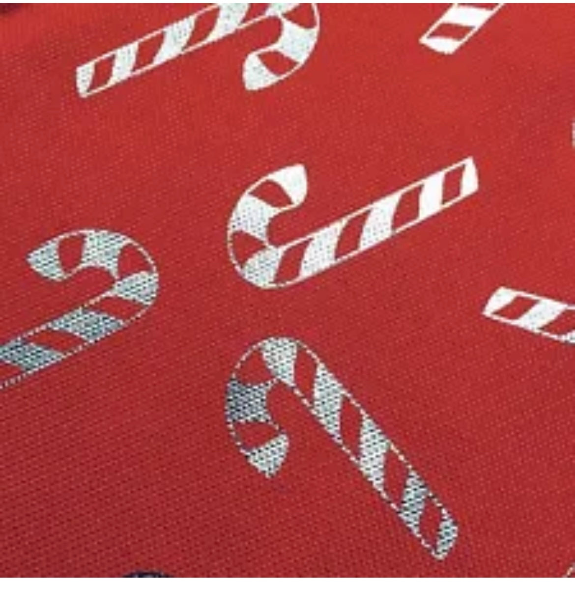 Nicole Miller Christmas Holiday Candy Cane Red Metallic Tablecloth